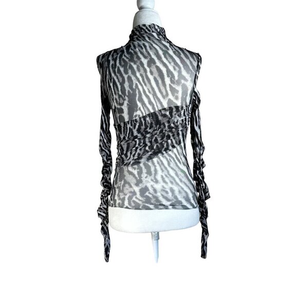 SER.O.YA Sana Top in Grey Ocelot XSmall Womens Long Sleeve Blouse - Picture 10 of 15